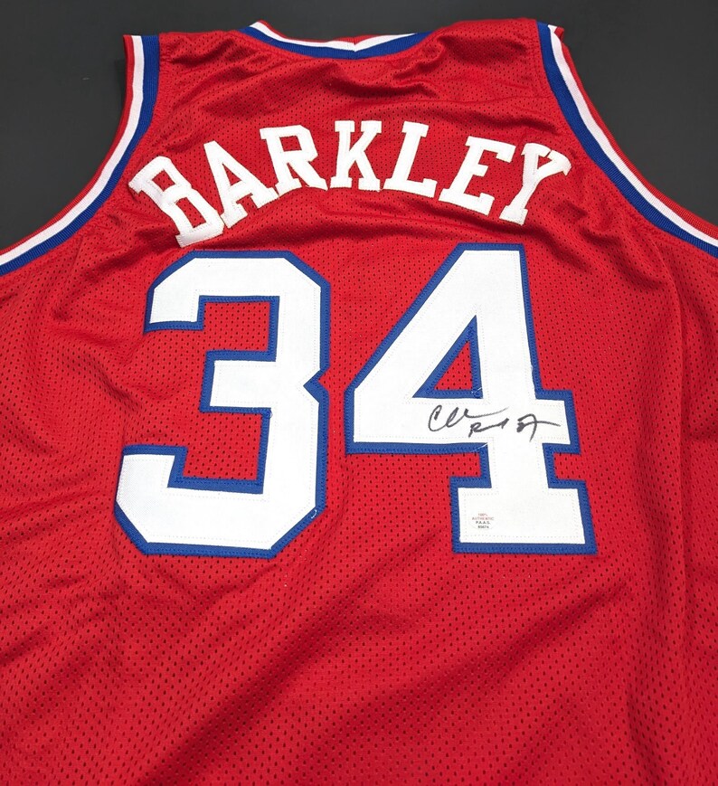 Charles Barkley Philadelphia 76ers Autographed Signed Jersey With COA