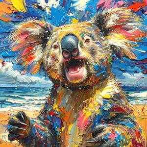 Koala Jigsaw Puzzle – (110, 252, 1014-Piece) Funny Animal , Colorful Beach Koala Art, Unique Gift for Puzzle Lovers, Adults, Kids & Families
