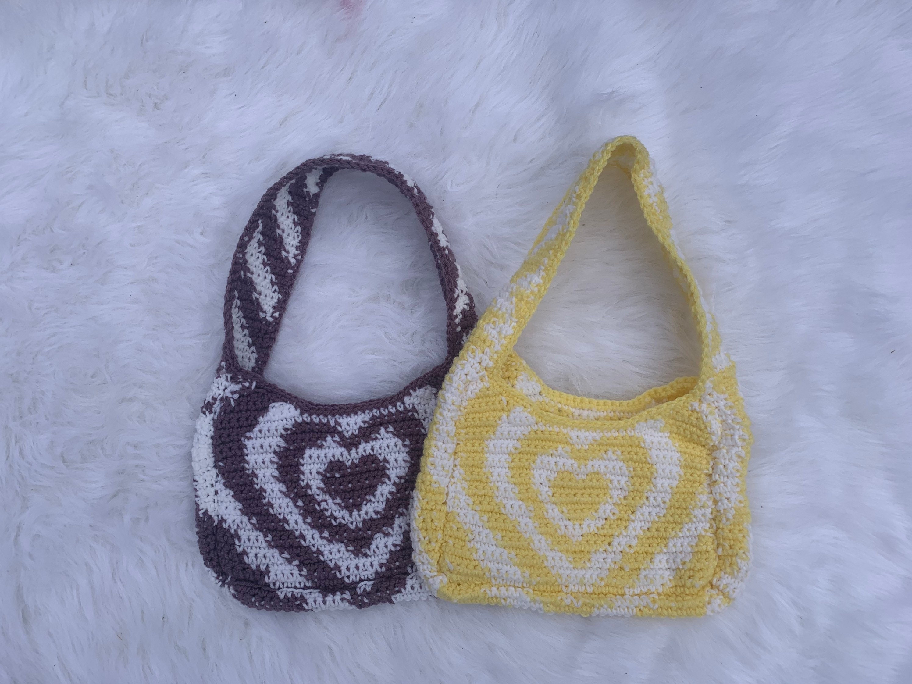 Crochet Heart Power Puff Bag –