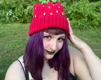 Crochet Strawberry beanie