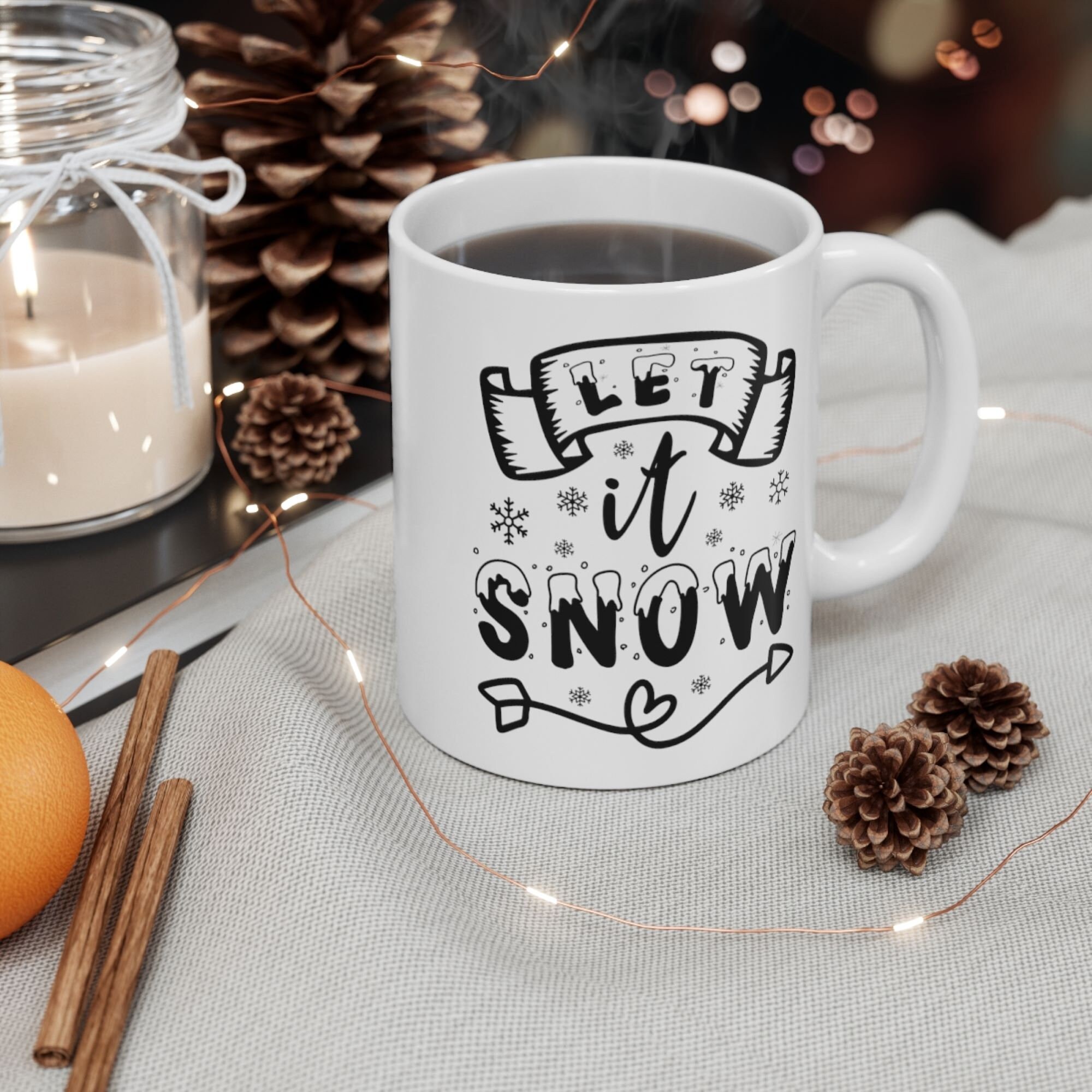 Christmas Mug Christmas Coffee Mug let It Snow Mug 
