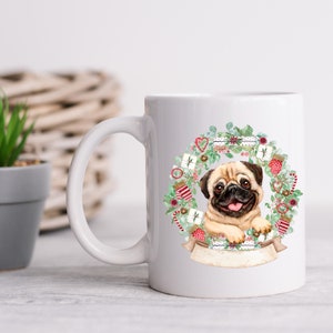 Taza de Navidad de Corona de Amapola, Taza de Vacaciones, Tazas de Café Familiar, Elija el Color de su Taza, Capacidad, Tazas de Cerámica, Lindas Tazas Calientes