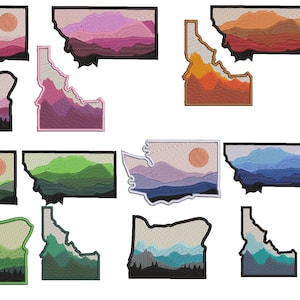 PNW Patch Bundle Embroidery design instant digital download