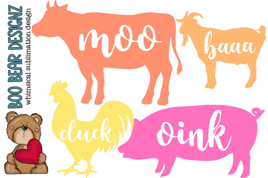 Farm Animal Sounds Clipart Set Instant Digital Download - Etsy