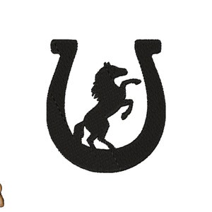Horses in horseshoe Embroidery design