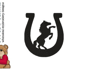 Horses in horseshoe Embroidery design