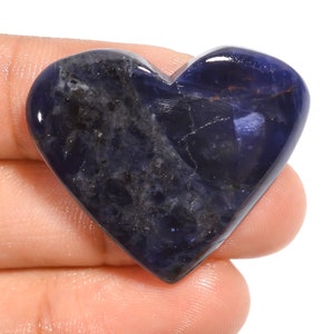 Immaculate Top Grade Quality 100% Natural Sodalite Heart Shape Cabochon Loose Gemstone For Making Jewelry 33.5 Ct. 28X34X5 mm GV-3093