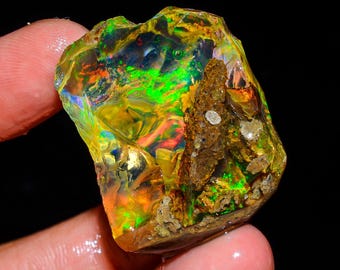 Opal Rough Gemstone, Natural Ethiopian Opal Welo Fire Crystal Opal Rough, Opal,Flashy Fire Specimens Raw, Oil Crystal Opal Rough,  106 CTS.