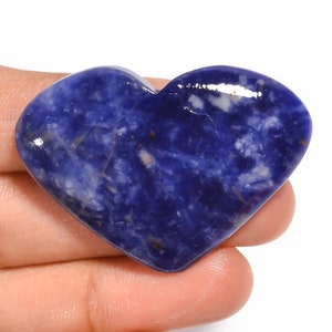 Fantastic Top Grade Quality 100% Natural Sodalite Heart Shape Cabochon Loose Gemstone For Making Jewelry 53 Ct. 31X45X5 mm GV-3091