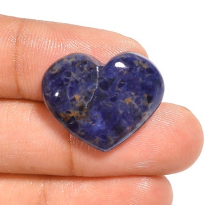 Dazzling Top Grade Quality 100% Natural Sodalite Heart Shape Cabochon Loose Gemstone For Making Jewelry 16 Ct. 19X22X5 mm GV-3086