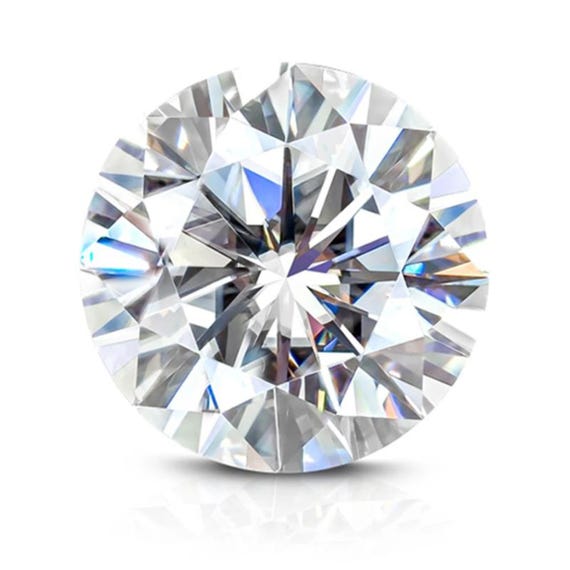 Pierre Moissanite Ronde 9mm (3 Carats) - Qualité AAA, Couleur Blanc, Pureté VVS1, Certificat GRA, Neuve
