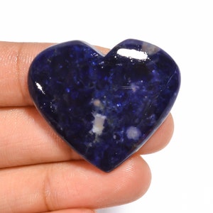 Tempting Top Grade Quality 100% Natural Sodalite Heart Shape Cabochon Loose Gemstone For Making Jewelry 40.5 Ct. 31X36X5 mm GV-3077