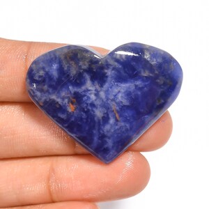 Incredible Top Grade Quality 100% Natural Sodalite Heart Shape Cabochon Loose Gemstone For Making Jewelry 45.5 Ct. 30X39X6 mm GV-3069