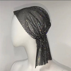 Crystal Mesh Headpiece Bling Colorful Head Scarf Fashion For Women Nightclub Luxury Rhinestone Headband