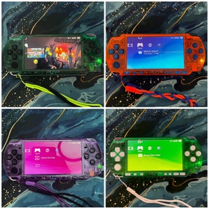 PSP 3000 Fully Customized Per your request w Free Pouch & Transparent Clear Shell, Wrist strap, Charger image 4