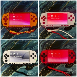 PSP 3000 Fully Customized Per your request w Free Pouch & Transparent Clear Shell, Wrist strap, Charger image 5