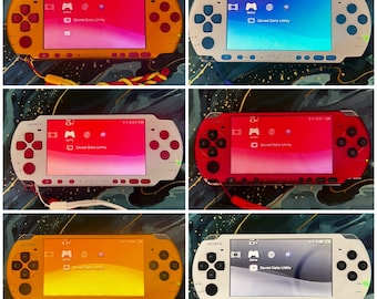 PSP 3000 Fully Customized Per your request w (Free Pouch & Transparent Clear Shell, Wrist strap, Charger)