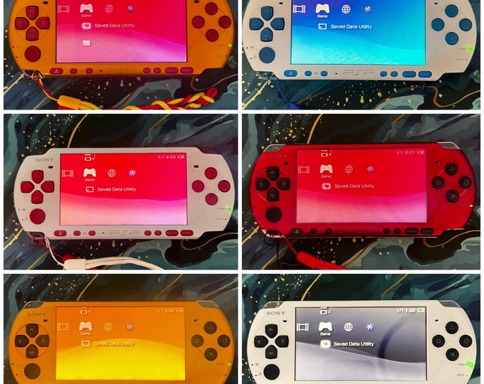 Modded Sony PSP 1000. 6.61 CFW Mod. 64gb. Charger and Battery Themes