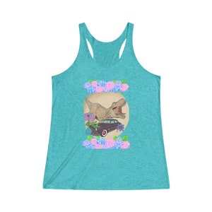 Hudson Hornet Trex Women&#39;s Tri-Blend Racerback Tank