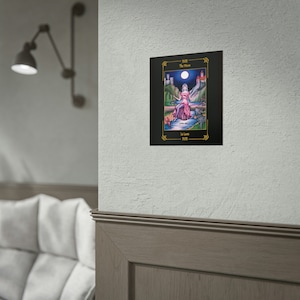 Rolled Poster "The Moon" with card frame/ poster enrollado "La Luna" con borde de carta - Tarot Sortilegium