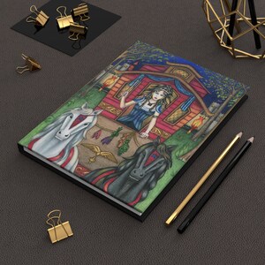 America) -- Hardcover Journal Matte / Diario tapa dura "The Chariot" card / carta "El Carro" - Sortilegium tarot
