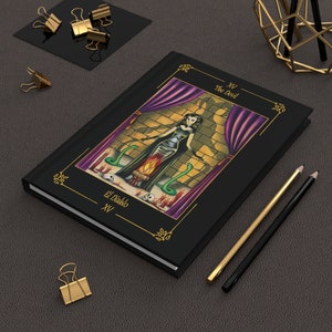 America)-- Hardcover Journal/ diario tapa dura "The Devil" card - frame & name/ carta "El Diablo" con marco y nombre - Sortilegium tarot
