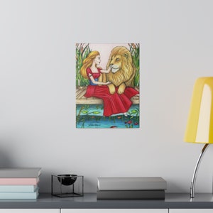 Matte Canvas, Stretched, 0.75" "Strengh" card, Lienzo Mate "La Fuerza" carta, Sortilegium Tarot