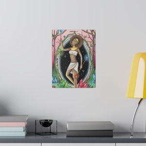 Matowe płótno, rozciągnięte, karta „Świat” 0,75 cala, karta Lienzo Mate „El Mundo”, Tarot Sortilegium