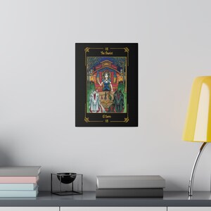 Matte Canvas, Stretched, 0.75" "The Chariot" with card frame, Lienzo Mate "El Carro" con borde de carta, Sortilegium Tarot