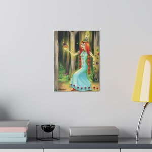 Matte Canvas, Stretched, 0.75" "The High Priestess" card, Lienzo Mate "La Suma Sacerdotisa" carta, Sortilegium Tarot