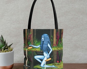 Tote Bag (AOP) &quot;The Star&quot; card / letter &quot;La Estrella&quot; - Tarot Sortilegium
