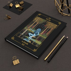 America) -- Hardcover Journal/ diario tapa dura "The Star" card - frame & name/ carta "La Estrella" con marco y nombre - Sortilegium tarot