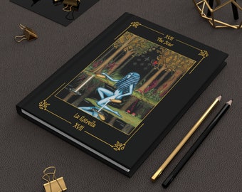 America) -- Hardcover Journal/ hardcover diary "The Star" card - frame & name/ card "The Star" with frame and name - Sortilegium tarot