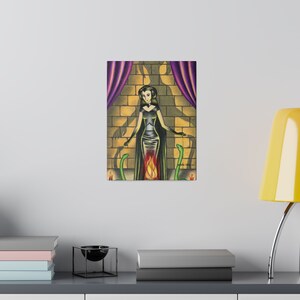 Matte Canvas, Stretched, 0.75" "The Devil" card, Lienzo Mate "El Diablo" carta, Sortilegium Tarot