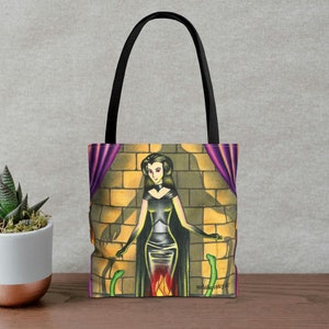 Tote Bag (AOP) "The Devil" card / carta "El Diablo" - Tarot Sortilegium