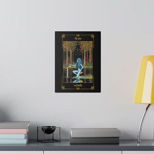 Tela opaca, tesa, cornice per carte "The Star" da 0,75", Lienzo Mate "La Estrella" con bordo per carte, Tarocchi Sortilegium
