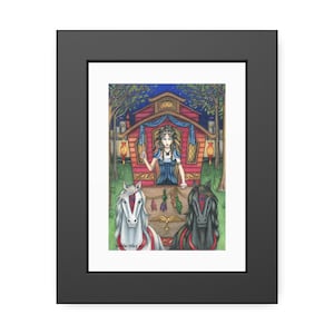 Gerahmtes Papierposter „Der Streitwagen“ / Druck mit Rahmen „Der Streitwagen“ – Sortilegium-Tarotkarte
