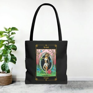 Tote Bag (AOP) "The World" with card frame/ carta "El Mundo" con borde - Tarot Sortilegium