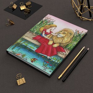 America)-- Hardcover Journal Matte / diario tapa dura "Strengh" card / carta "La Fuerza" - Sortilegium tarot