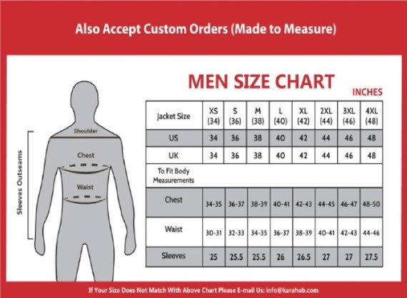 frank thomas jacket size chart