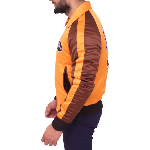 Letterman Jacke Herren The Wanderers Filmjacke Für Herren – Uni Letterman Jacke Im Bomber- Und Harrington-Stil, Goldfarben The Wanderers Filmjacke Herren
