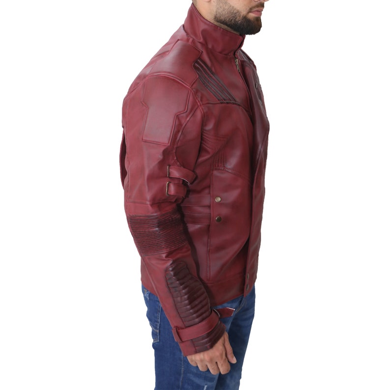 Chris Pratt Maroon Mens Clothing Real Leather Jacket GOTG - Etsy