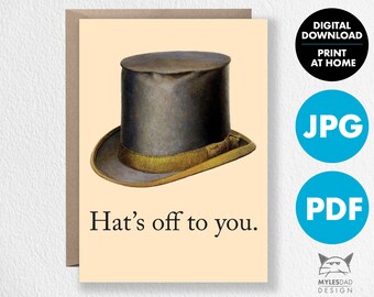 Hats Off To You Card Etsy