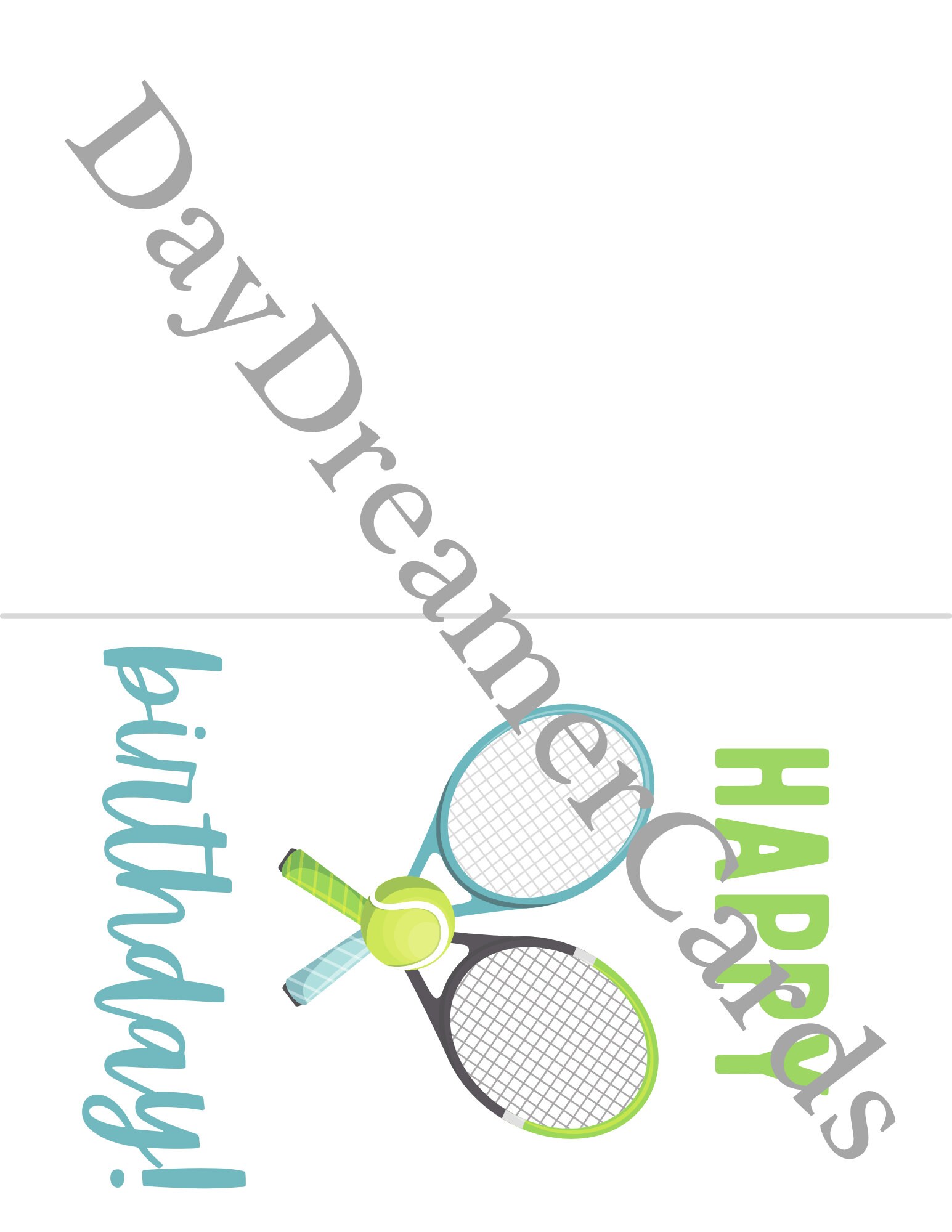 Digital Birthday Card | Printable Tennis Themed Birthday Card | Tennis ...