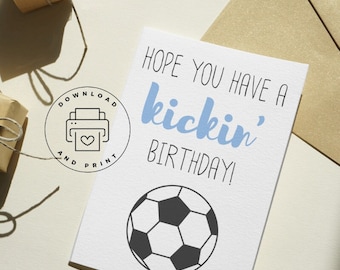 Printable Birthday Card | Digital Soccer Birthday Card | Soccer Themed Birthday | Minimal Soccer | Bday Card for Kids | Sports Soccer Ball