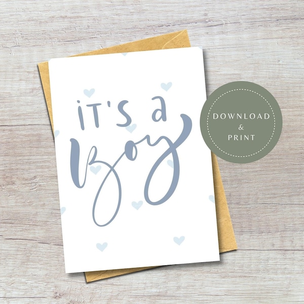Printable Baby Boy Card It's a Boy Card - Etsy Australia