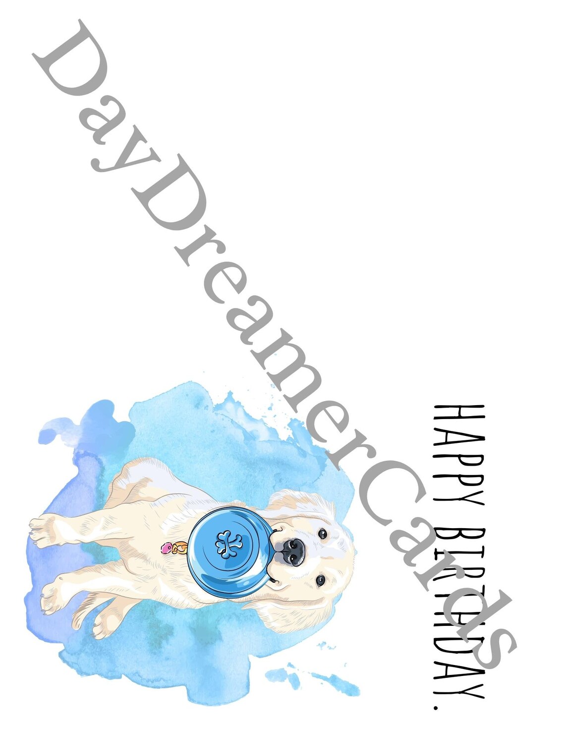Printable Golden Retriever Birthday Card Digital Golden Retriever Dog ...