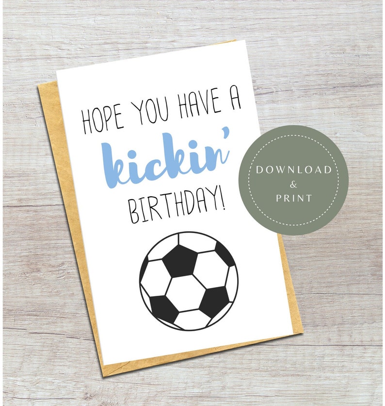Printable Birthday Card Digital Soccer Birthday Card | Etsy