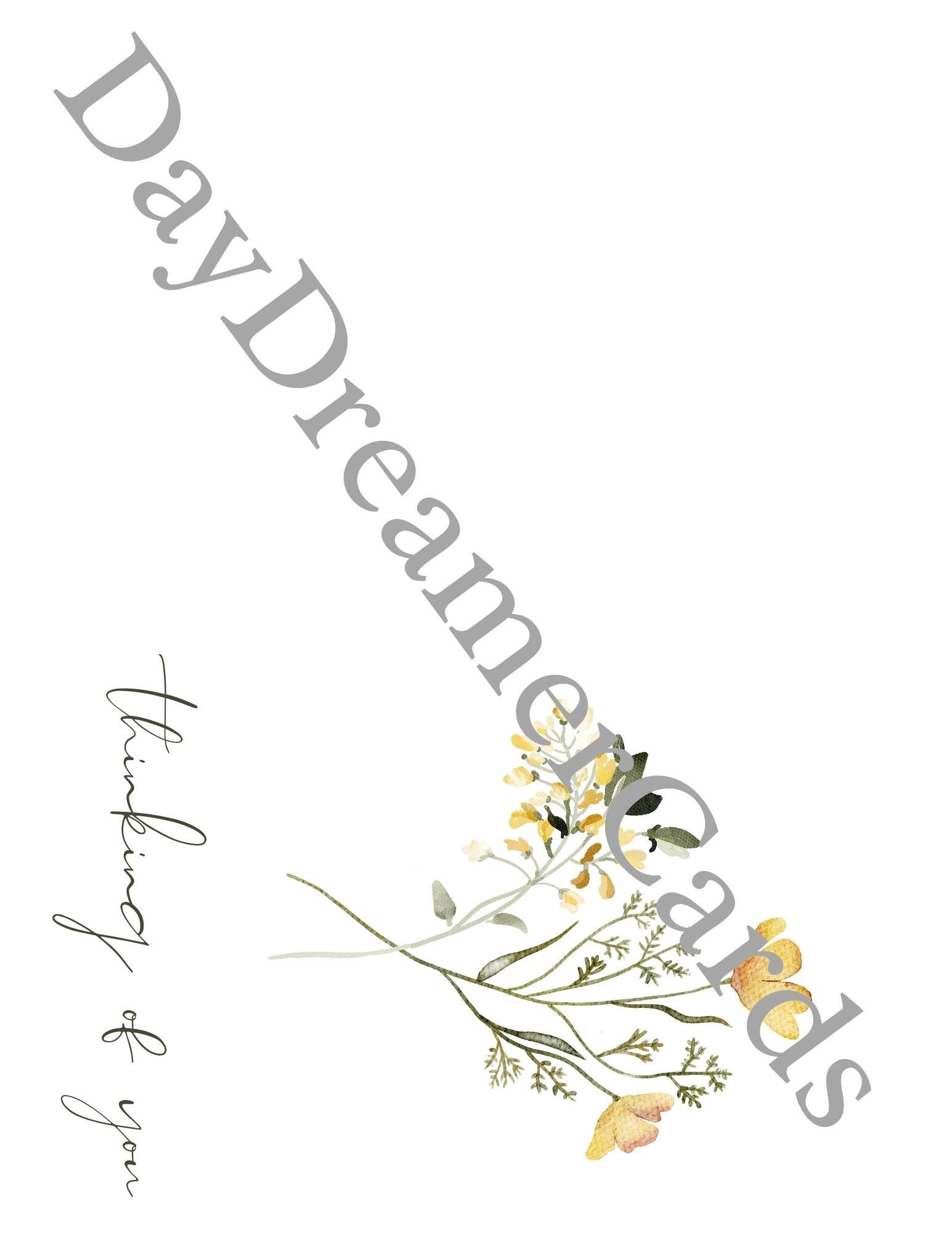 Digital Thinking of You Card Printable Just Because Card Wildflower