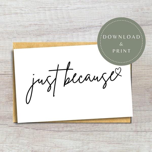 Just Because Card - Etsy